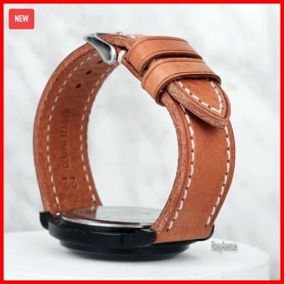 Soft Vegetable Tanned Leather Watch Bands, Quick Release Strap, 18-24mm